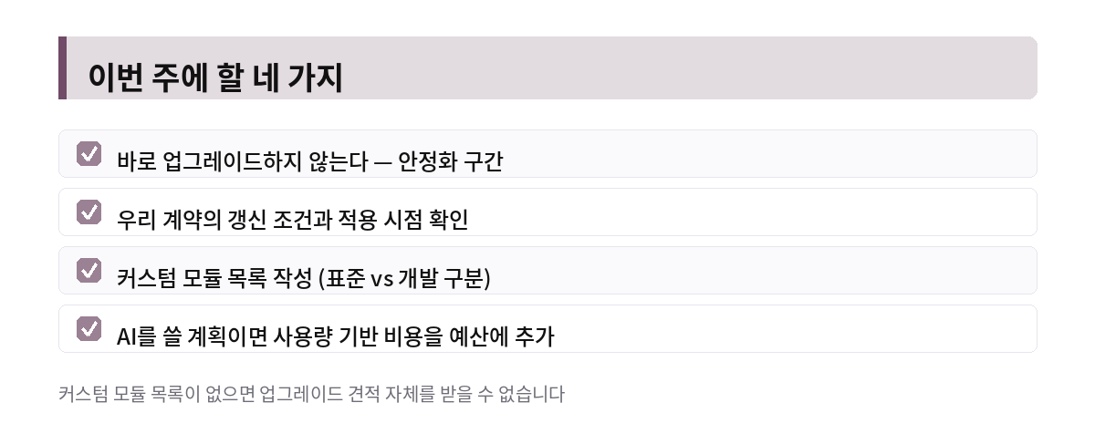 이번 주에 할 네 가지