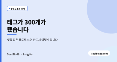 태그가 300개가,됐습니다