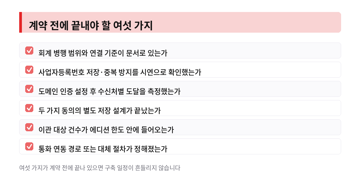 계약 전에 끝내야 할 여섯 가지