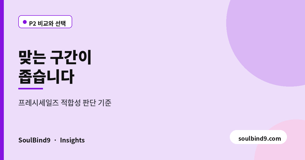 프레시세일즈 적합성 판단 — 맞는 구간이 좁다는 메시지의 썸네일