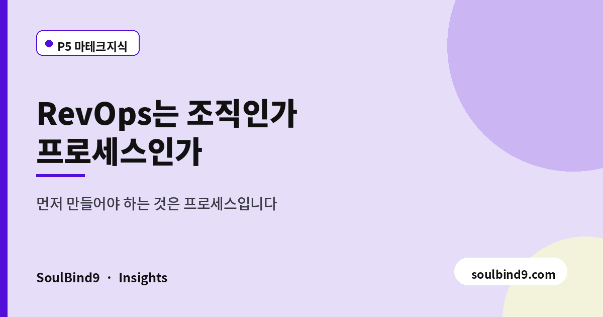 RevOps는 조직인가,프로세스인가