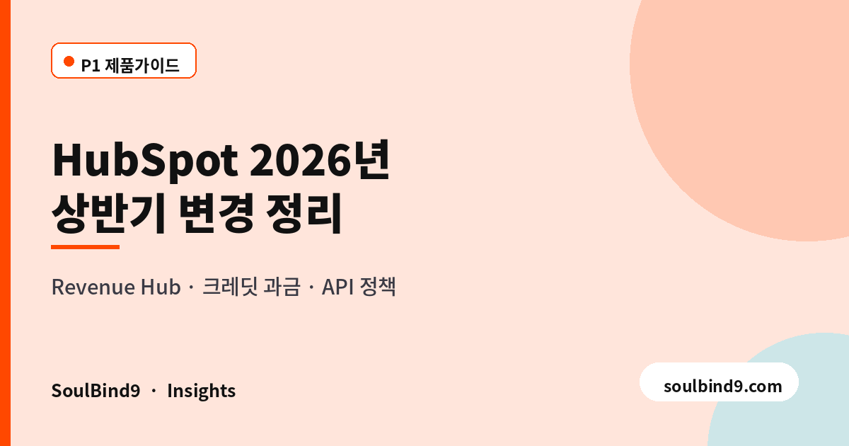 허브스팟 업데이트 브리핑 — 크레딧 과금 단위와 9월 API 정책 점검-featured-image